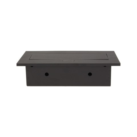 Gniazdo meblowe wpuszczane w blat z grubym rantem, 2x2P+Z, 3 porty USB, czarne