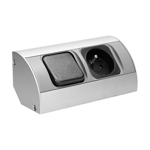 Gniazdo meblowe z wyłącznikiem, 1x2P+Z