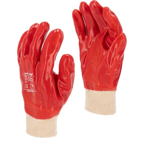L240110K Rękawice PVC czerwone [L240110P], 10, CE, LahtiPro