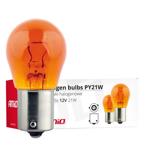 Żarówki halogenowe py21w bau15s 12v 21w amber 10 szt. (e8) amio-01158 Żarówki halogenowe py21w bau15s 12v 21w amber 10 szt. (e8) amio-01158
