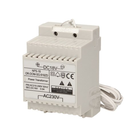 Zasilacz na szynę DIN 18VDC/0,5A do domofonów z serii SAGITTA