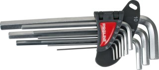 48319 Klucze imbusowe hex wydłużone CrV zestaw 9 części 1.5-10mm, Proline