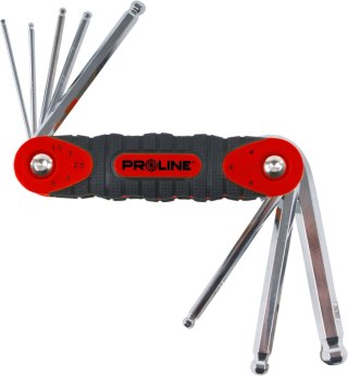 48378 Klucze imbusowe hex z kulką CrV zestaw 8 elementów, 1.5-8mm, Proline