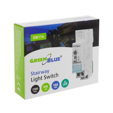 GB114 45780 Automat schodowy na szynę DIN regulacja 30s-10m max 2300W