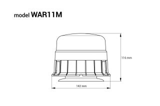 Lampa ostrzegawcza błyskowa kogut 39 led magnes r65 r10 12v 24v war11m amio-01500