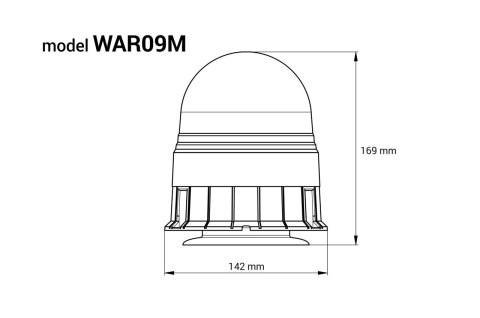 Lampa ostrzegawcza błyskowa kogut 80 led magnes r10 12v 24v w09m amio-01502