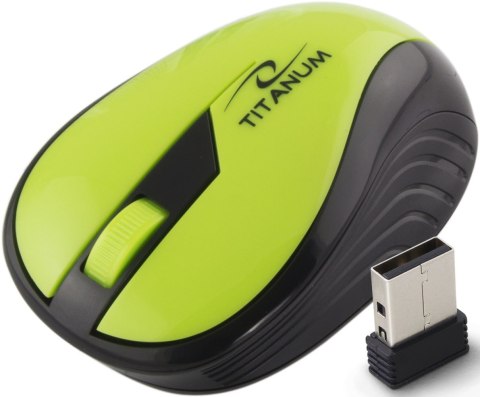 TM114G Mysz bezprzewodowa 2.4GHz 3D optyczna USB Rainbow zielona