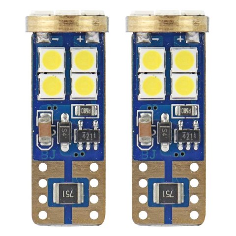 Żarówki led canbus 12smd 2835 t10e w5w white 12v 24v amio-01636 Żarówki led canbus 12smd 2835 t10e w5w white 12v 24v amio-01636