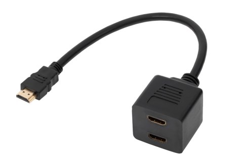 Adaptor HDMI wtyk-2 x gniazdo na kablu 30cm Adaptor HDMI wtyk-2 x gniazdo na kablu 30cm