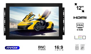Monitor open frame led 12cali z wejściem vga hdmi bnc