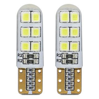 Żarówki led standard t10 w5w 12xsmd 2835 12v silikon amio-01095