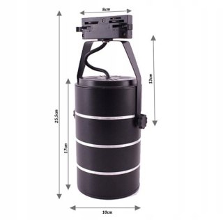 Lampa sklepowa led reflektor szynowy jednofazowy czarny 30w 2550 lm światło zimne 6000k