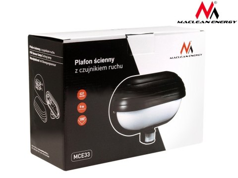 Oprawa ścienna Maclean, z czujnikiem PIR, max. 60W, 180°, MCE33B