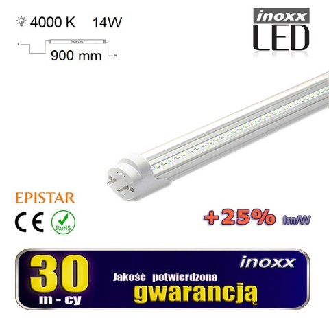 Świetlówka led 90cm 14w t8 4000k g13 neutralna przezroczysta