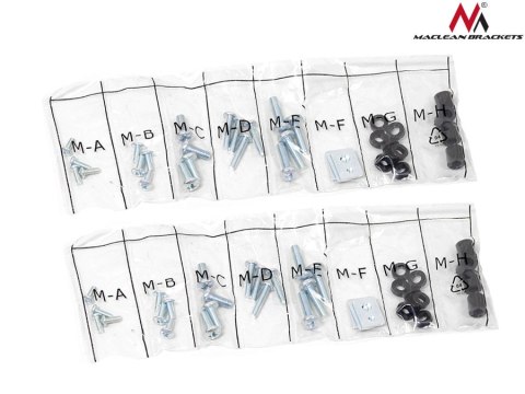 Uchwyt Maclean, Uniwersalny, Na dwa telewizory, Przód/tył, 23-75", Max vesa 600x400, PROFI MARKET SYSTEM, Czarny, 50kg, MC-703