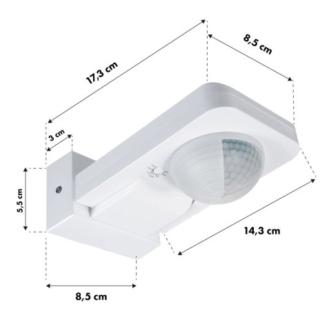 Czujnik ruchu PIR Maclean, na podczerwień, IP65, max 2000W, MCE243