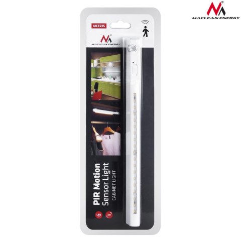 Lampa LED Maclean, z ruchomym sensorem ruchu,haczyk, 3xAAA, ON/OFF/AUTO2, temp. 4000K, zasięg 3m, MCE235
