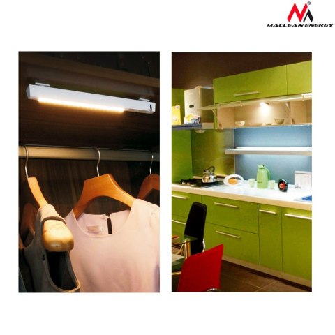 Lampa LED Maclean, z ruchomym sensorem ruchu,haczyk, 3xAAA, ON/OFF/AUTO2, temp. 4000K, zasięg 3m, MCE235