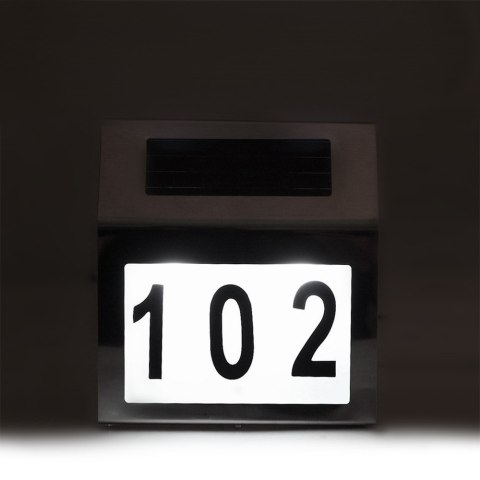 Lampa solarna LED Maclean, z numerem domu, MCE172