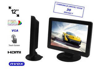 Monitor dotykowy led 12cali hd vga hdmi
