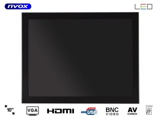 Monitor open frame led 10cali vga hdmi usb bnc av 12v 230v