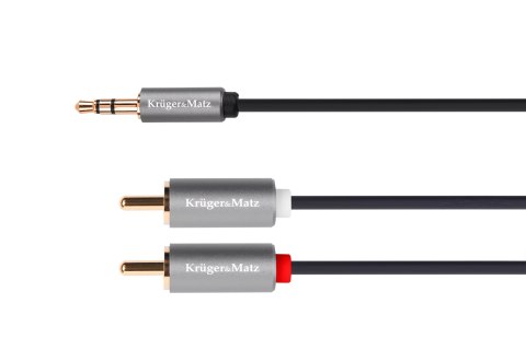 Kabel jack 3.5 wtyk stereo - 2RCA 1m Kruger&Matz Basic Kabel jack 3.5 wtyk stereo - 2RCA 1m Kruger&Matz Basic