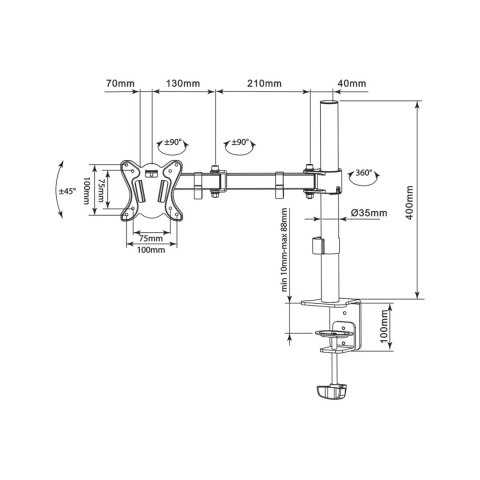 Uchwyt do monitora UDT-C012 13-27" Uchwyt do monitora UDT-C012 13-27"