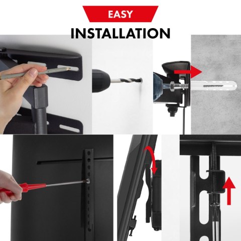 Uchwyt do telewizora lub monitora Maclean, uniwersalny, max VESA 400x400, 26-65", 30kg, czarny, MC-760