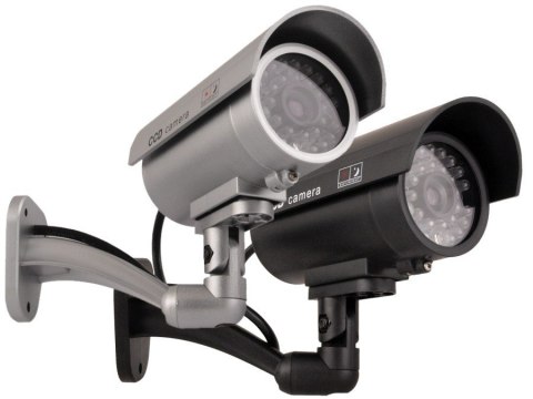 Atrapa kamery tubowej, diody IR LED, srebrna, IR9000S