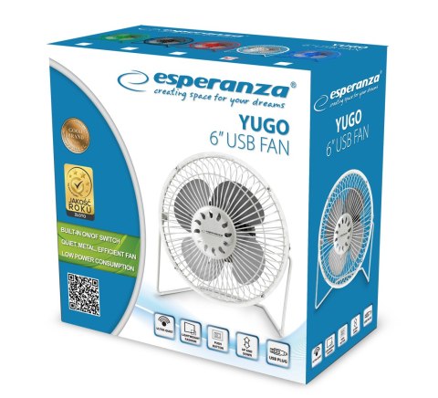 EA149W Esperanza wentylator 6" usb yugo biały EA149W Esperanza wentylator 6" usb yugo biały