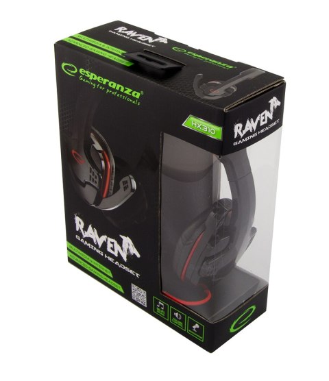 EGH310R Esperanza słuchawki z mikrofonem gaming raven czerwone EGH310R Esperanza słuchawki z mikrofonem gaming raven czerwone