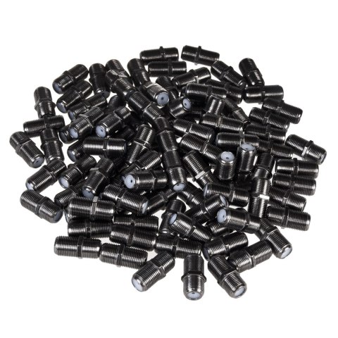 Gniazdo F-F beczka Maclean, profesjonalna przejście, wtyk czarny nikiel, MCTV-904