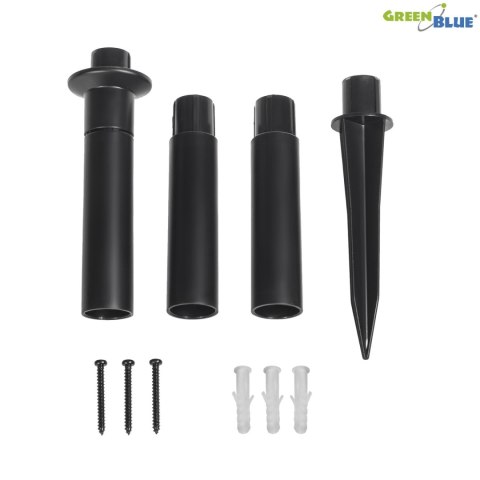 Solarna lampa GreenBlue, wolnostojąca, ogrodowa, kula 25x25x58cm, bialy LED, GB166