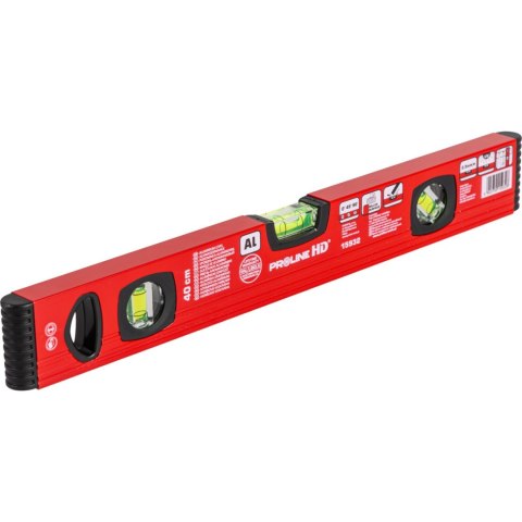Poziomnica alu, 3 lib., frez., d.0,5mm/1m, 40cm, proline hd