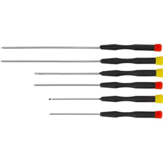 Wkrętaki radiowe długie- kpl.6-część.:3 płaskie+3 krzyżowe