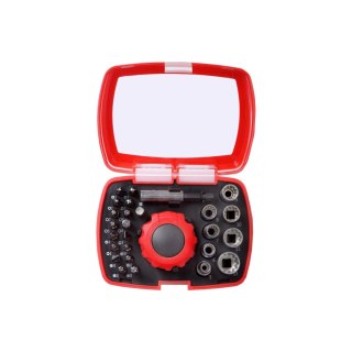 Zestaw końcówek i nasadek z grzech. i uchwyt.,27szt. proline