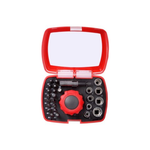 Zestaw końcówek i nasadek z grzech. i uchwyt.,27szt. proline