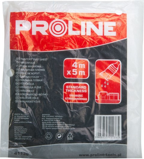 Folia malarska bgr(gr:ok.45mikro-m)4x5m ldpe exmocna proline