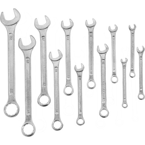 Klucz oczkowo-płaski, kpl. 12 szt., 6-22mm Klucz oczkowo-płaski, kpl. 12 szt., 6-22mm