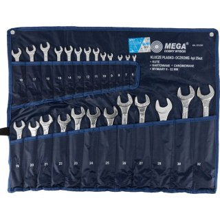 Klucz oczkowo-płaski, kpl. 25 szt., 6-32mm etui