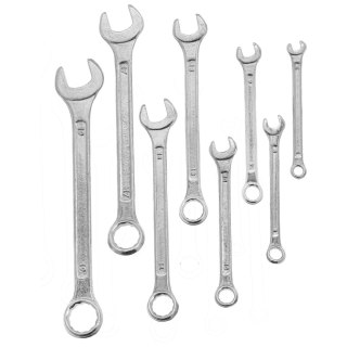 Klucz oczkowo-płaski, kpl. 8 szt., 6-19mm