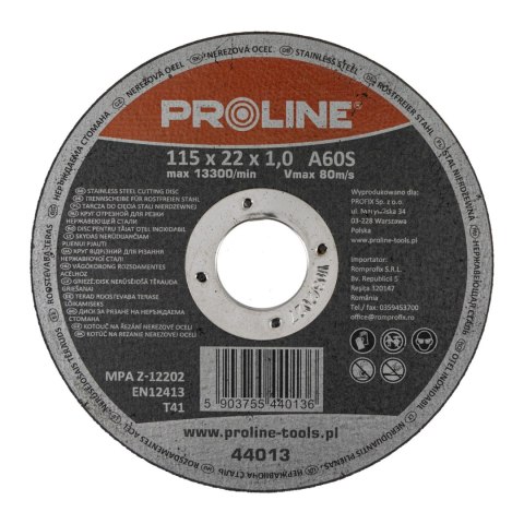 Tarcza do cięcia stali kwas. t41, 115x1.0x22a60s proline