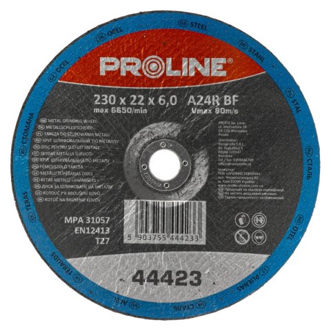 Tarcza do szlifowania metalu, t27, 230x6.0x22a24r proline
