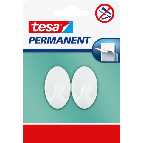 Haczyki permanentne 2 szt. "s", owalne, białe Haczyki permanentne 2 szt. "s", owalne, białe