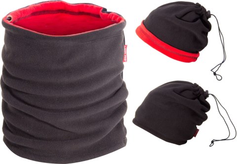 Komin wielofunkcyjny polarowy dwustronny czar.-czerw., lahti Komin wielofunkcyjny polarowy dwustronny czar.-czerw., lahti