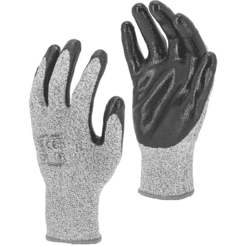 Rękawice nitr. cut res. 5, l200209p, karta, "9", ce, lahti