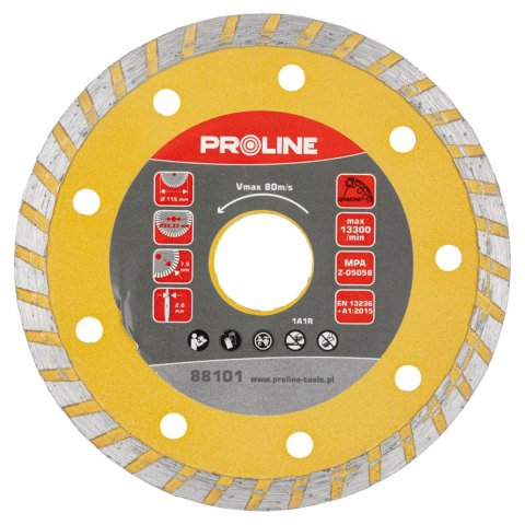 Tarcza diamentowa turbo (mat.bud) 115*2.0*7.5*22.23 proline