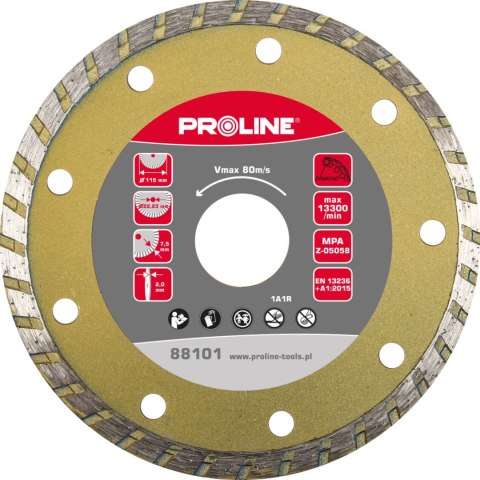 Tarcza diamentowa turbo (mat.bud) 180*2.7*7.5*22.23 proline