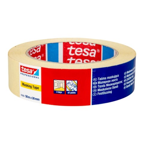 Taśma profesjonalna malarska do wnętrz 3 dni 50m:19mm Taśma profesjonalna malarska do wnętrz 3 dni 50m:19mm