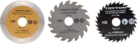 Zestaw tarczy hss+tct+diamentowa do przecinarki tpw500k - 3 szt Zestaw tarczy hss+tct+diamentowa do przecinarki tpw500k - 3 szt